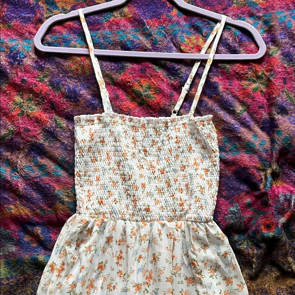 JUSTIFY Polyester Blue & Orange Floral Maxi Dress Size Juniors Small - Picture 2 of 7